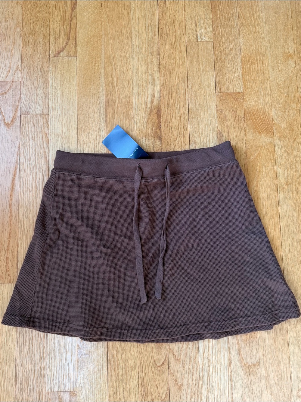 Brandy Melville Brown Waffle Skirt Adjustable Drawstring